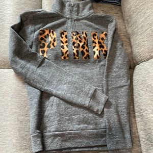 PINK half zippered sweater